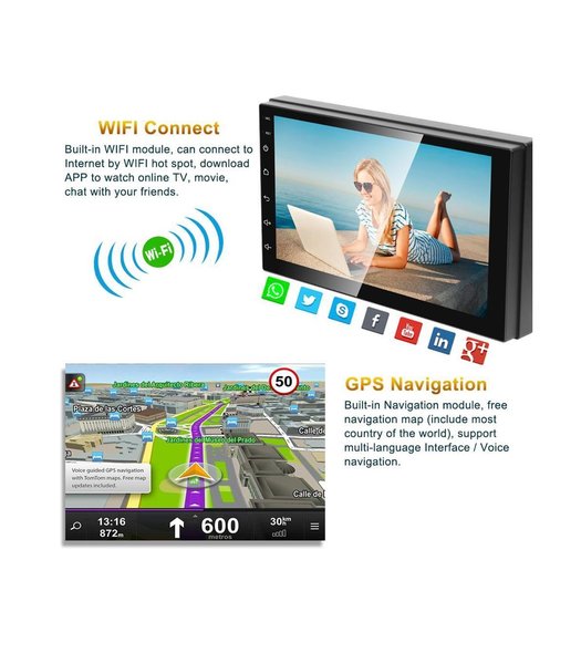 Mp5 player 2din auto 7'' Android 8.1 wifi gps